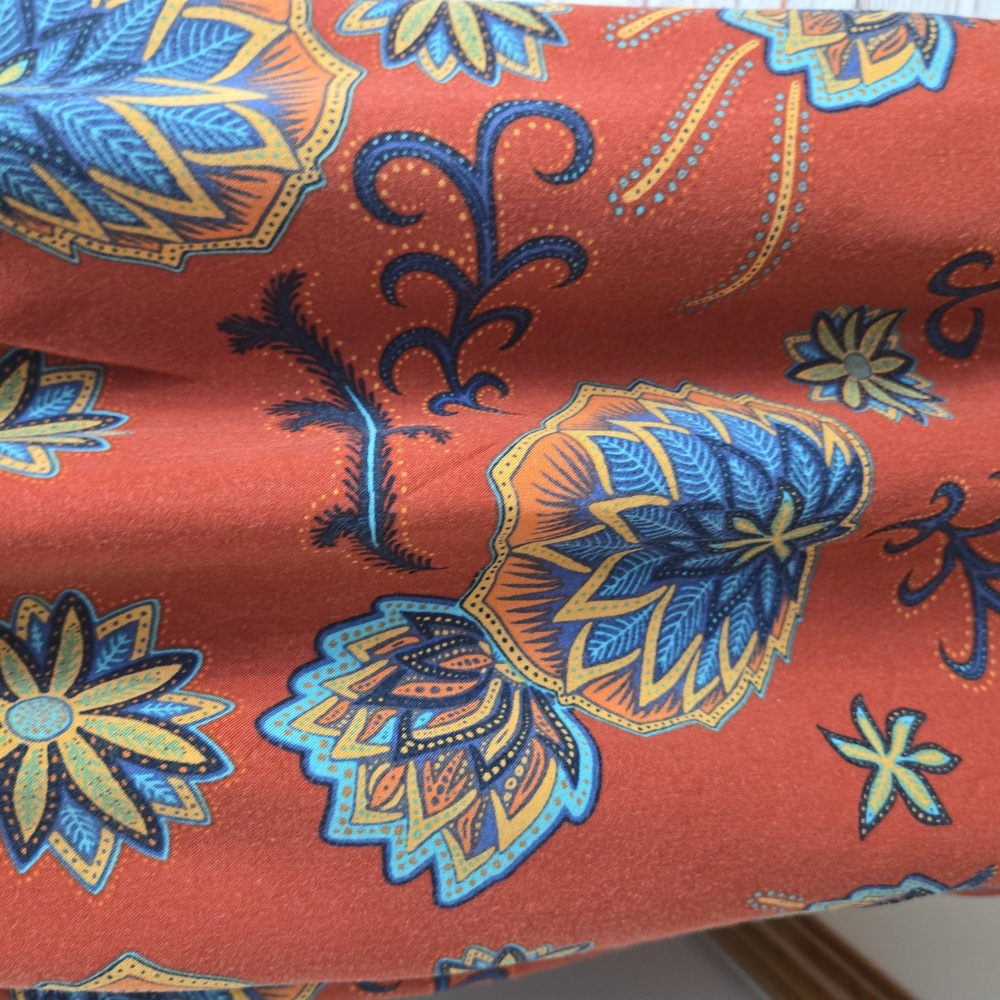 Roxy Boho Floral Midi Dress Spaghetti Strap Rust Orange Size XS - Picture 7 of 14